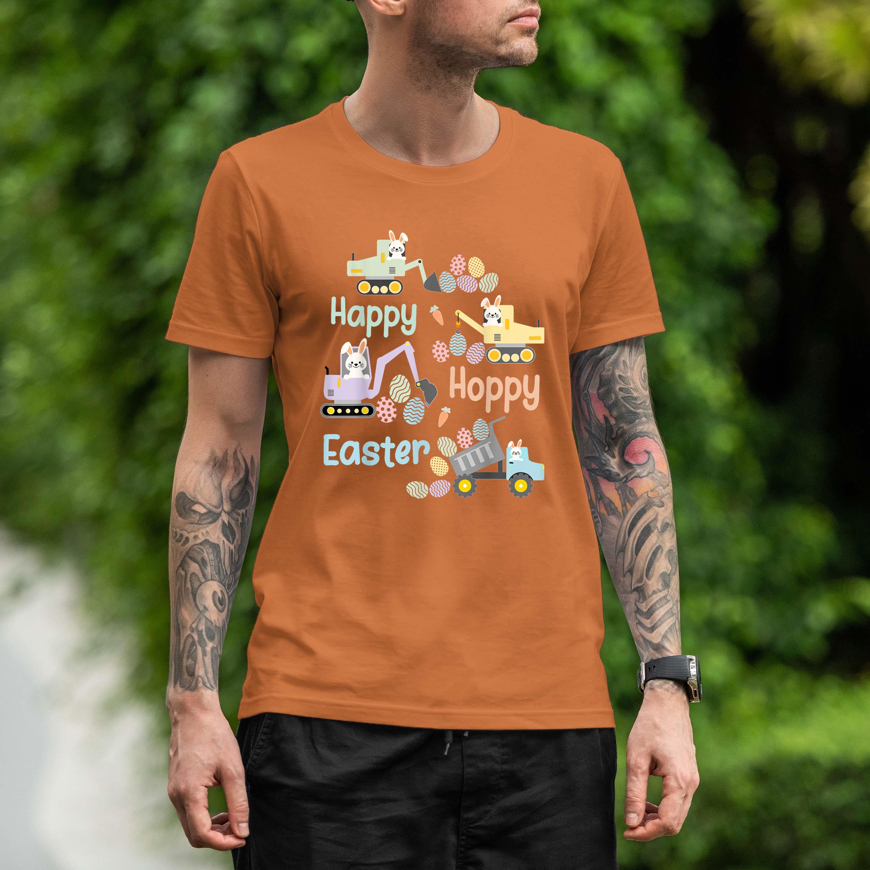 Happy Easter Bunny Construction Truck Kid Boy Funny Shirt 